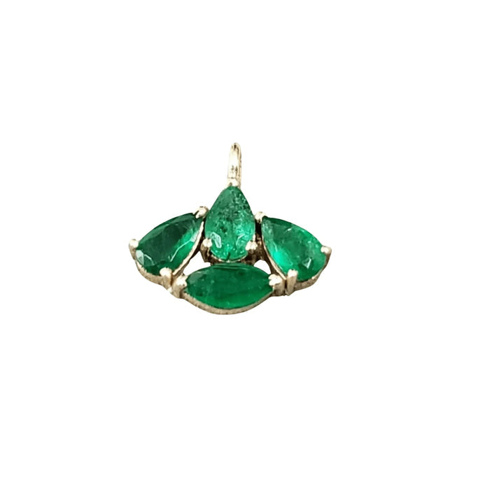Elegant 14k Zambian Gold Emerald Charm Pendant - K Jewelry Accessories