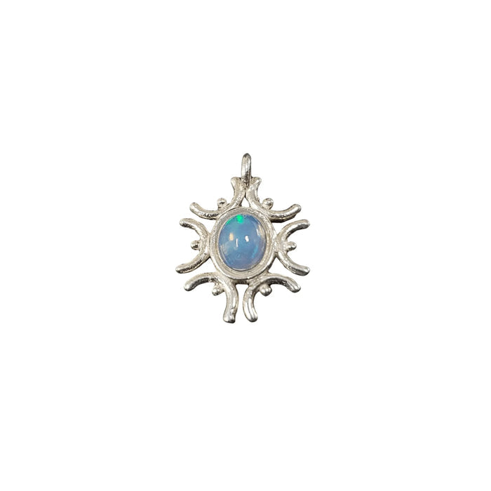 Elegant 925 Silver Ethiopian Opal Star Charm Pendant - K Jewelry Accessories
