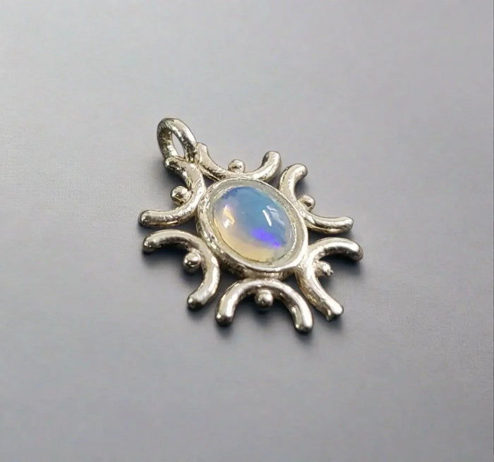 Elegant 925 Silver Ethiopian Opal Star Charm Pendant - K Jewelry Accessories
