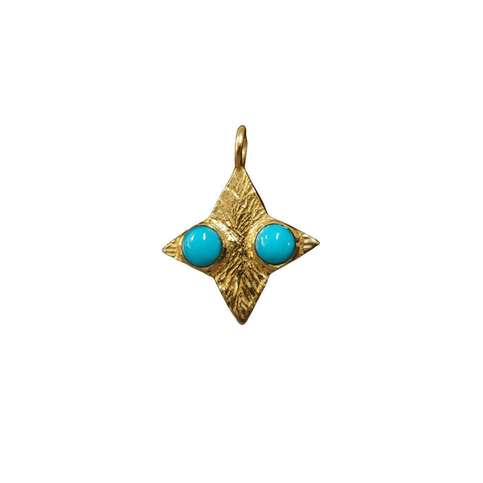 Elegant Gold Vermeil Designer Turquoise Charm - K Jewelry Accessories