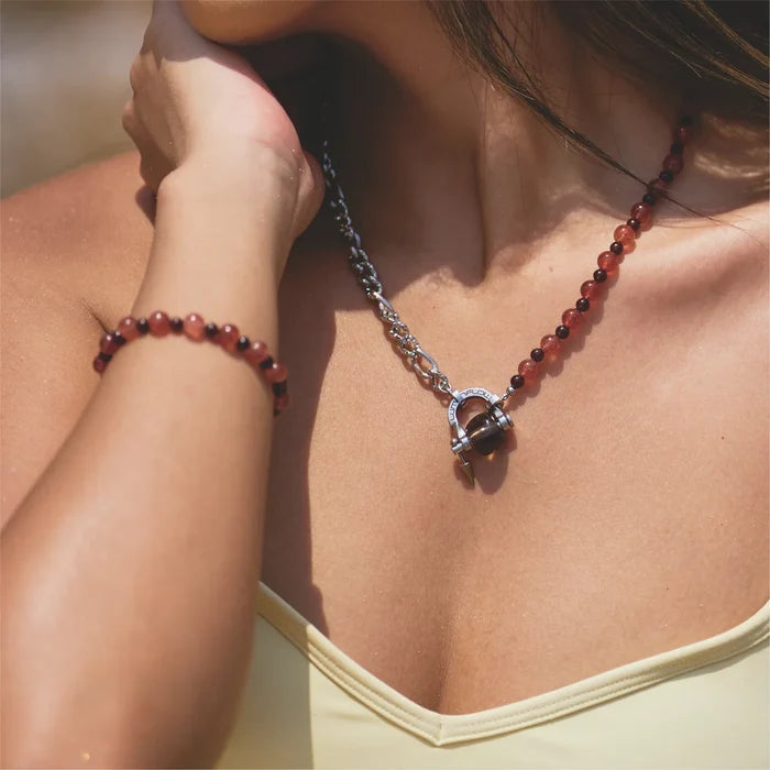 Ember Strawberry Quartz & Garnet Necklace