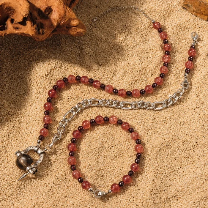 Ember Strawberry Quartz & Garnet Necklace