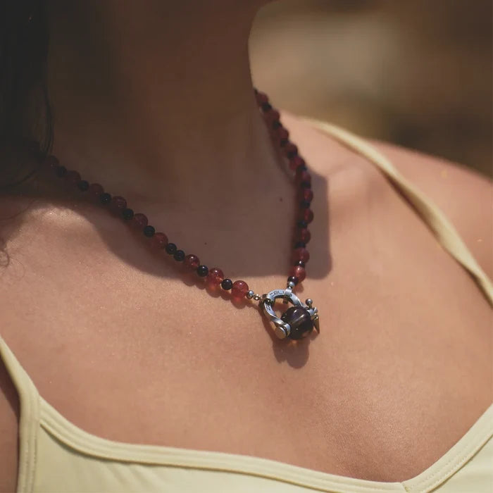 Ember Strawberry Quartz & Garnet Necklace
