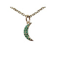 Emerald Crescent Moon Necklace • Solid 14k Gold Pendant - K Jewelry Accessories