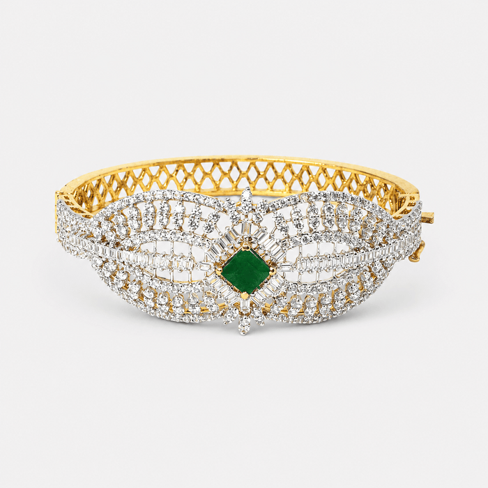 Emerald Crown Bangle - Monis Anas Jewellers