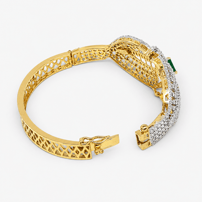 Emerald Crown Bangle - Monis Anas Jewellers