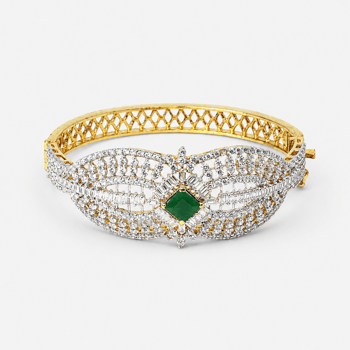Emerald Crown Bangle - Monis Anas Jewellers