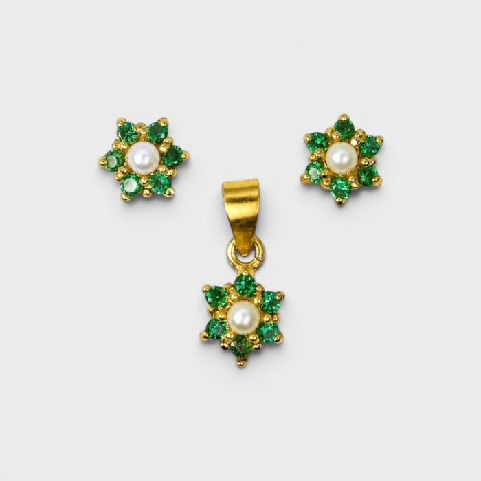 Emerald Daisy Mini Set - Monis Anas Jewellers