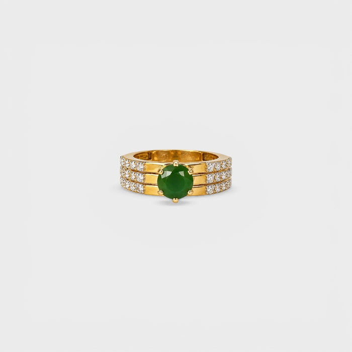 Emerald Gold Stack Ring - Monis Anas Jewellers
