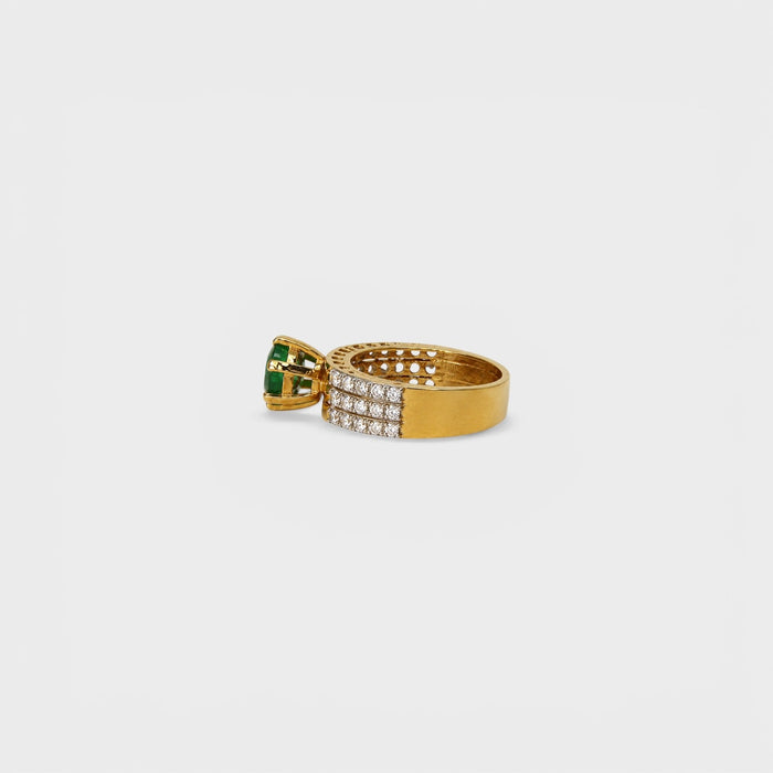 Emerald Gold Stack Ring - Monis Anas Jewellers