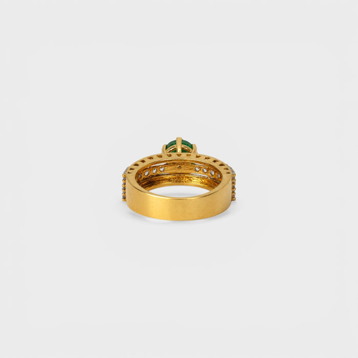 Emerald Gold Stack Ring - Monis Anas Jewellers
