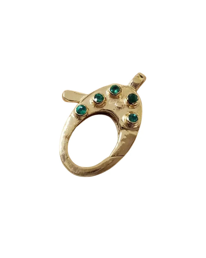 Emerald Gold Vermeil Clasp: Openable Link Pendant Holder