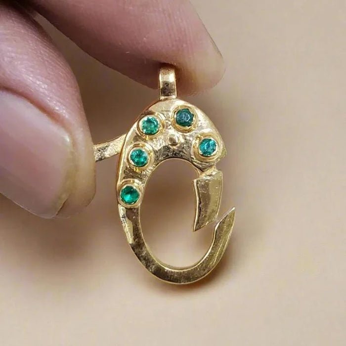 Emerald Gold Vermeil Clasp: Openable Link Pendant Holder