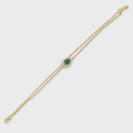 Emerald green halo bracelet in 925 sterling silver – Monis Anas Jewellers, Karachi