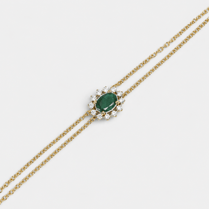 Emerald Green Halo Bracelet - Monis Anas Jewellers