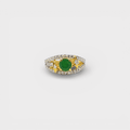 Emerald Lotus Solitaire Ring - Monis Anas Jewellers