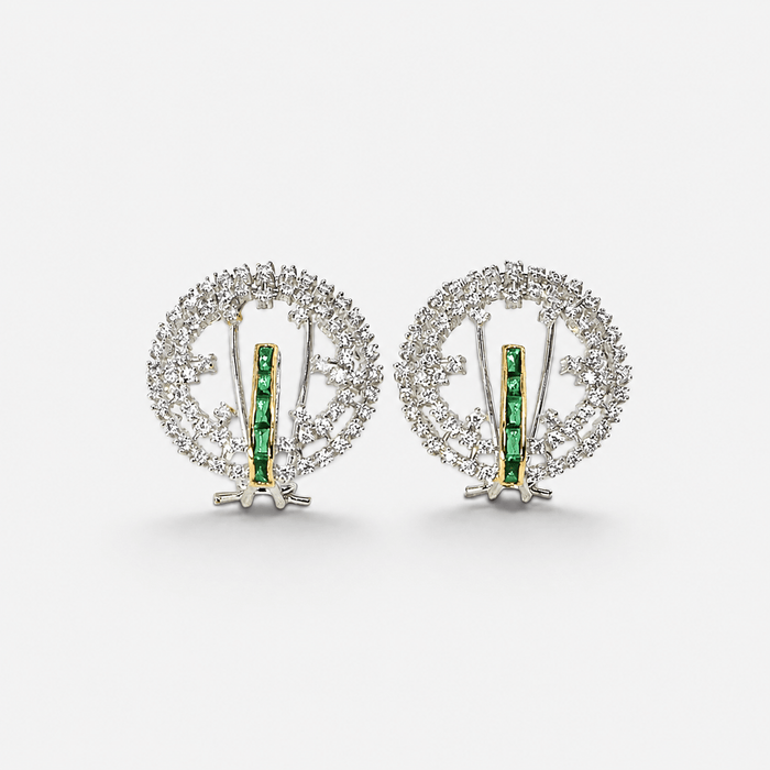 Emerald Orbit Studs - Monis Anas Jewellers