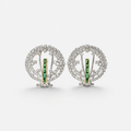 Emerald Orbit Studs - Monis Anas Jewellers