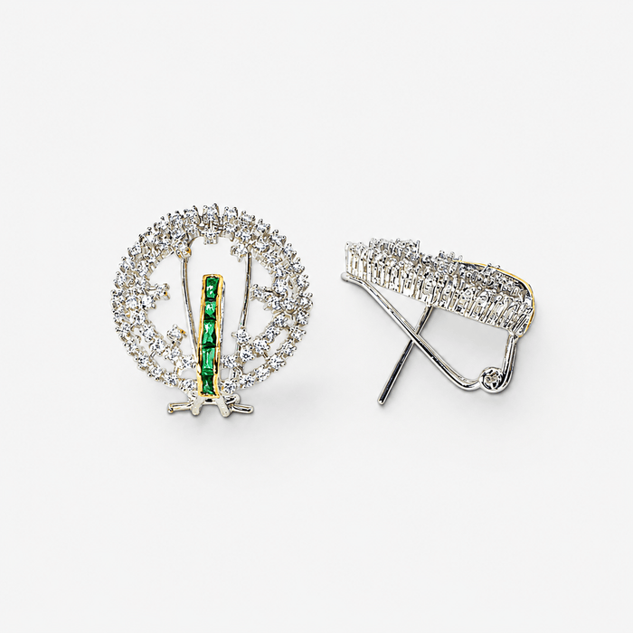 Emerald Orbit Studs - Monis Anas Jewellers