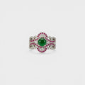 Emerald Ruby Lace Ring - Monis Anas Jewellers