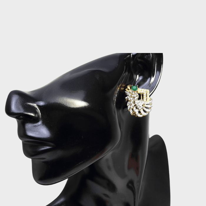 Emerald Serpent Studs - Monis Anas Jewellers