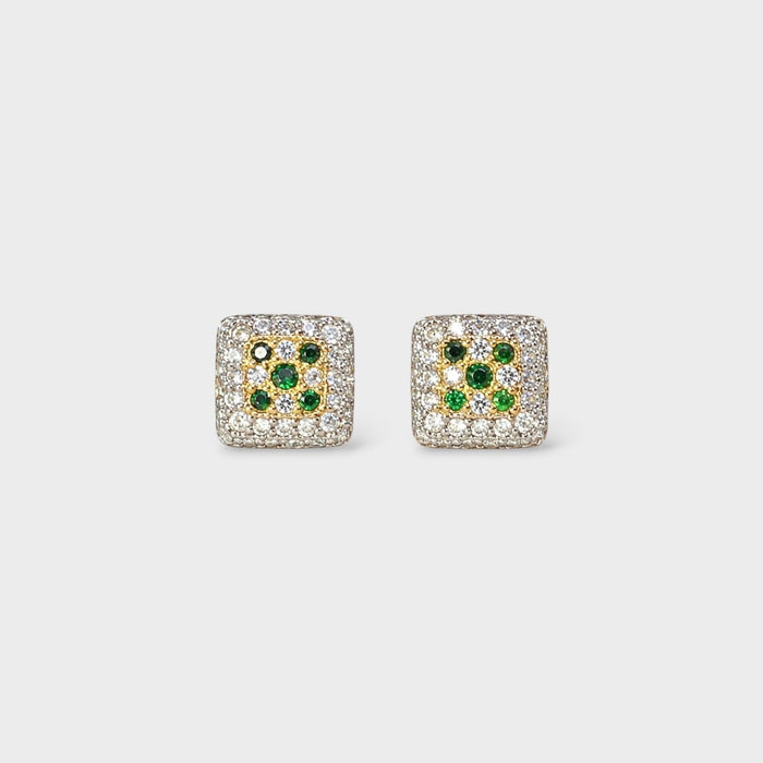 Emerald Square Studs - Monis Anas Jewellers