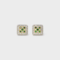 Emerald Square Studs - Monis Anas Jewellers