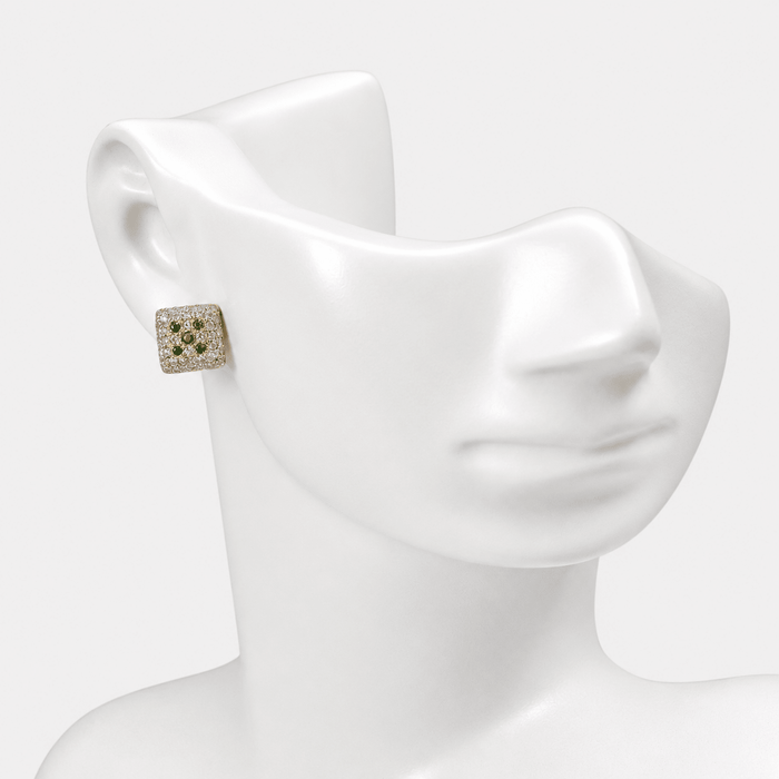 Emerald Square Studs - Monis Anas Jewellers