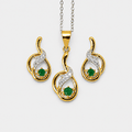 Emerald Swirl Pendant Set - Monis Anas Jewellers