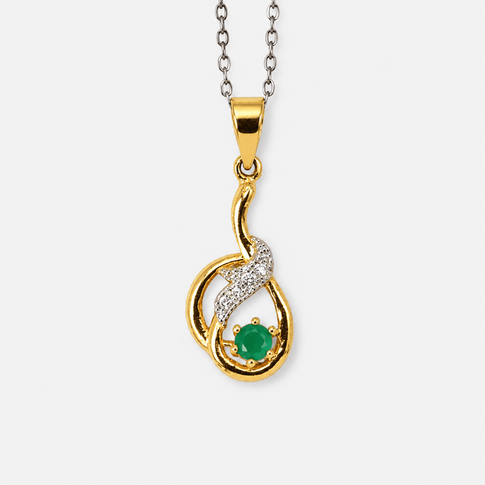 Emerald Swirl Pendant Set - Monis Anas Jewellers