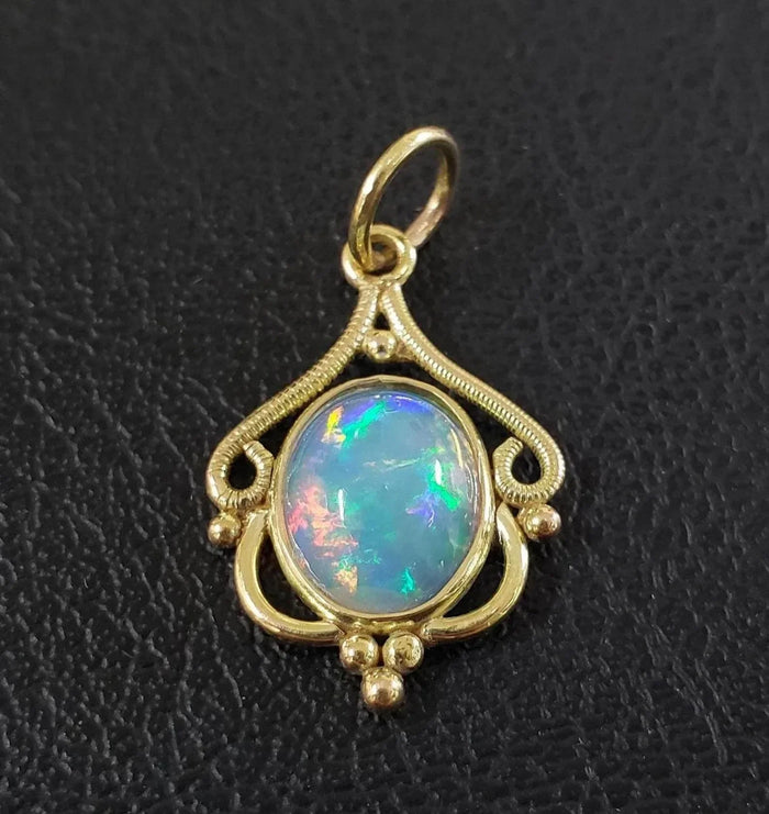 Ethiopian Fire Opal Pendant 14k Gold - K Jewelry Accessories