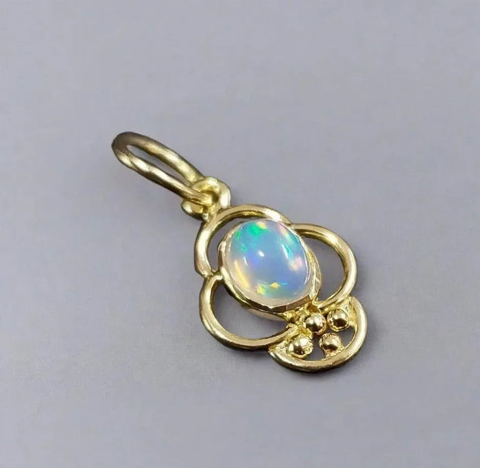 Ethiopian Opal 18k Gold Pendant Best jewelry findings for her - K Jewelry Accessories