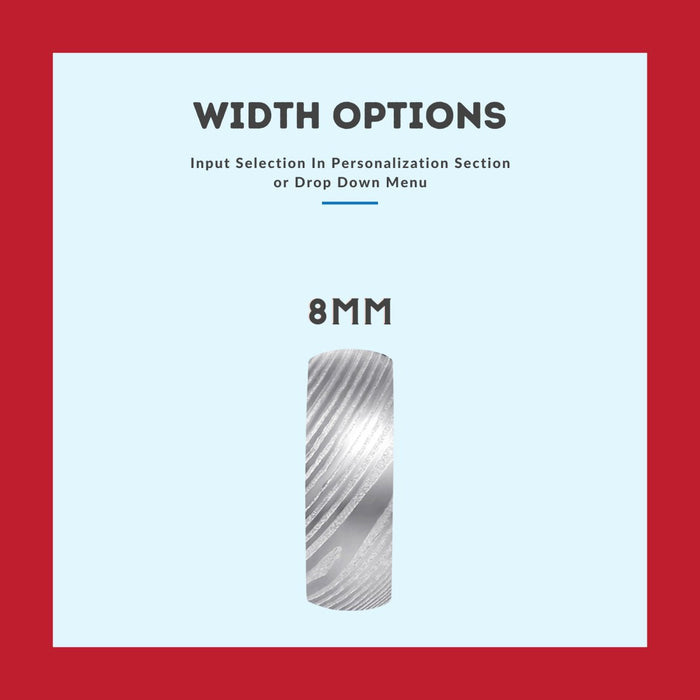 EVANS — detail view — men's damascus steel wedding ring | Aydins Jewelry
