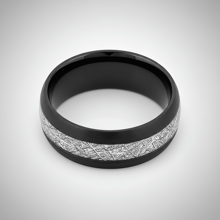 FERMI — alternate angle — men's tungsten carbide wedding ring | Aydins Jewelry