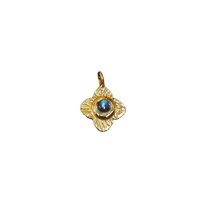 Floral 925 Gold vermeil Rainbow Moonstone Charm - K Jewelry Accessories