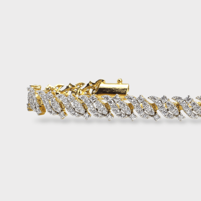 Full Iced Cuban Link Bracelet – 18K Gold Plated - Monis Anas Jewellers