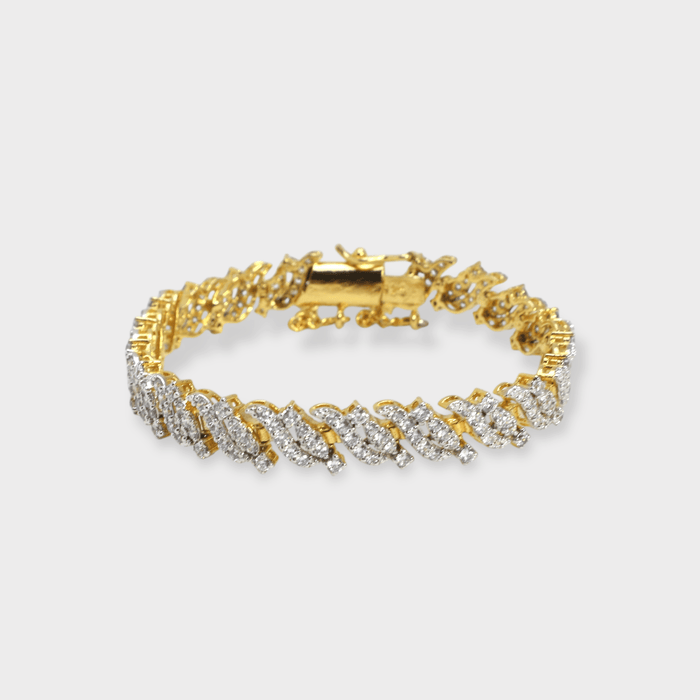 Full Iced Cuban Link Bracelet – 18K Gold Plated - Monis Anas Jewellers