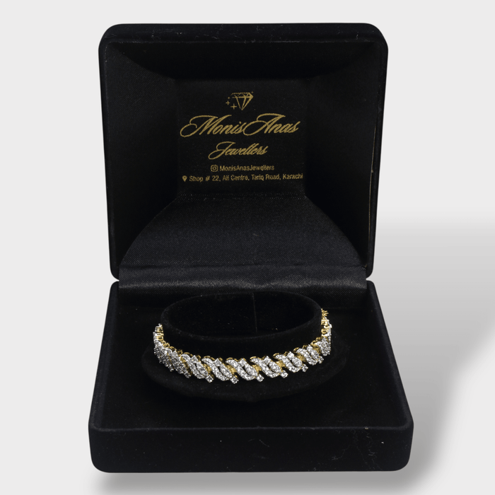 Full Iced Cuban Link Bracelet – 18K Gold Plated - Monis Anas Jewellers