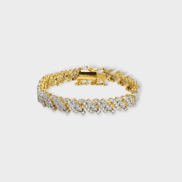Full Iced Cuban Link Bracelet – 18K Gold Plated - Monis Anas Jewellers