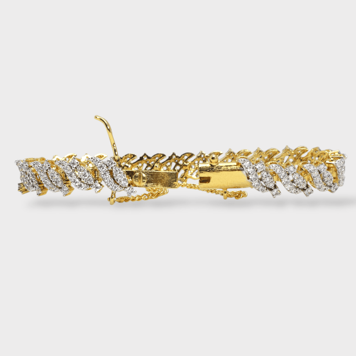 Full Iced Cuban Link Bracelet – 18K Gold Plated - Monis Anas Jewellers