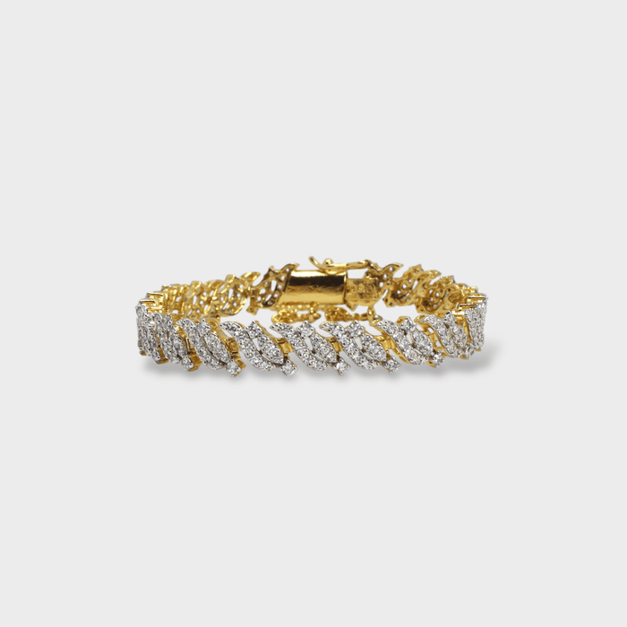 Full Iced Cuban Link Bracelet – 18K Gold Plated - Monis Anas Jewellers