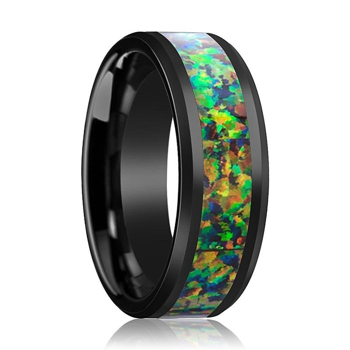 GALACTIC Black Ceramic men's wedding band, image 1