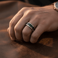 GALACTUS — hero shot — men's tungsten carbide wedding ring | Aydins Jewelry