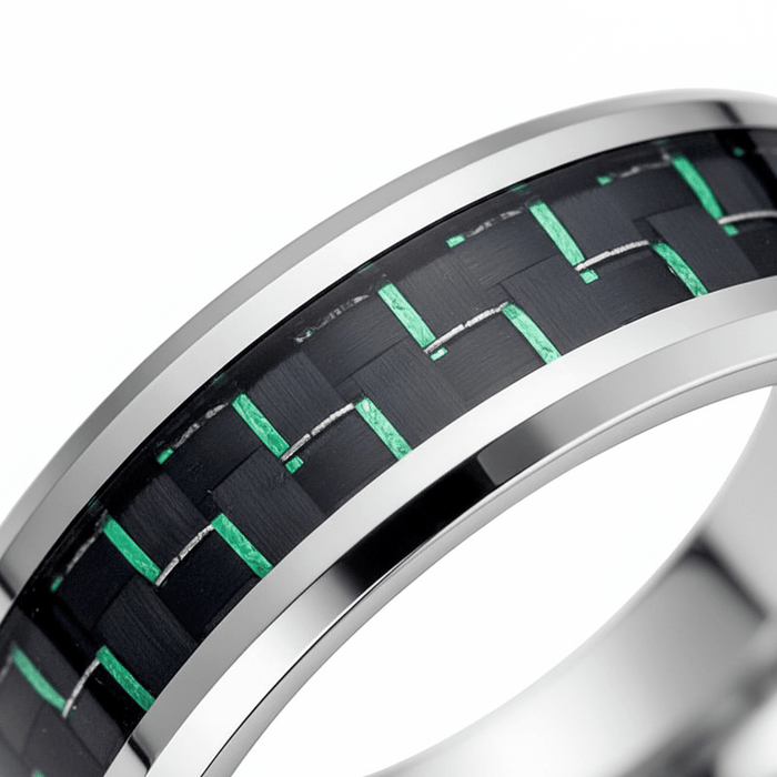 GALACTUS — detail view — men's tungsten carbide wedding ring | Aydins Jewelry
