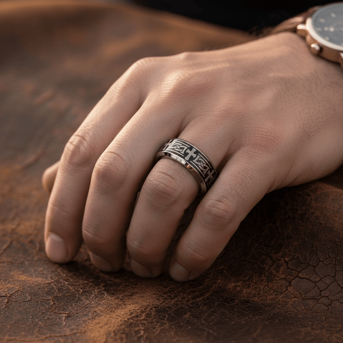 GARROS — lifestyle on hand — men's tungsten carbide wedding ring | Aydins Jewelry