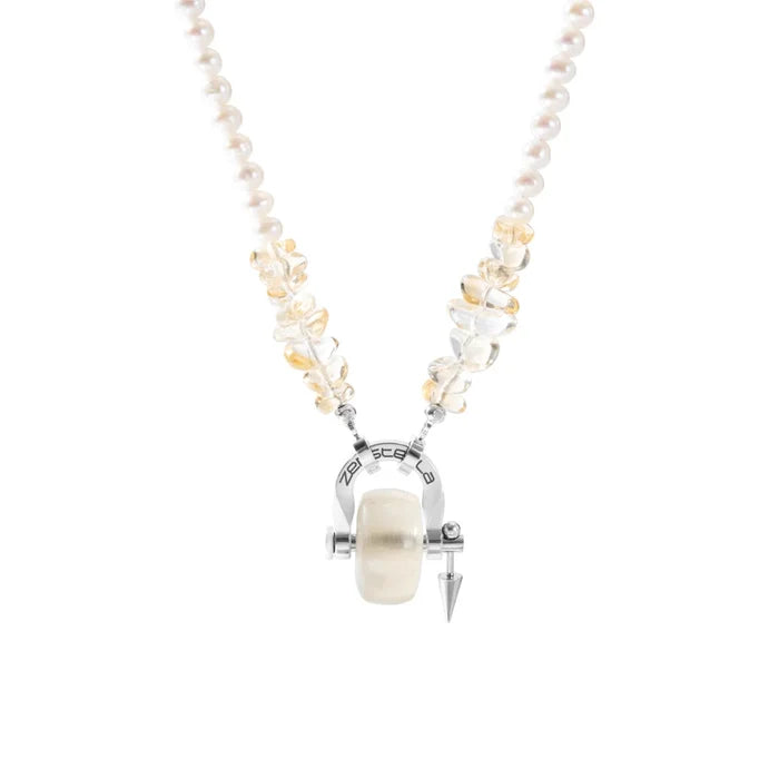 Gemini Citrine & Pearl Necklace