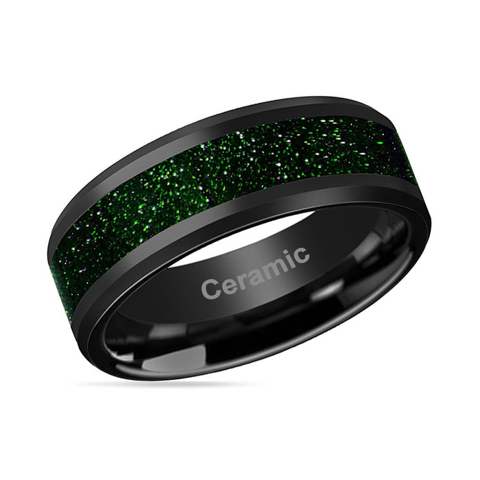 GIOVANNI Black Ceramic men's wedding band, image 2