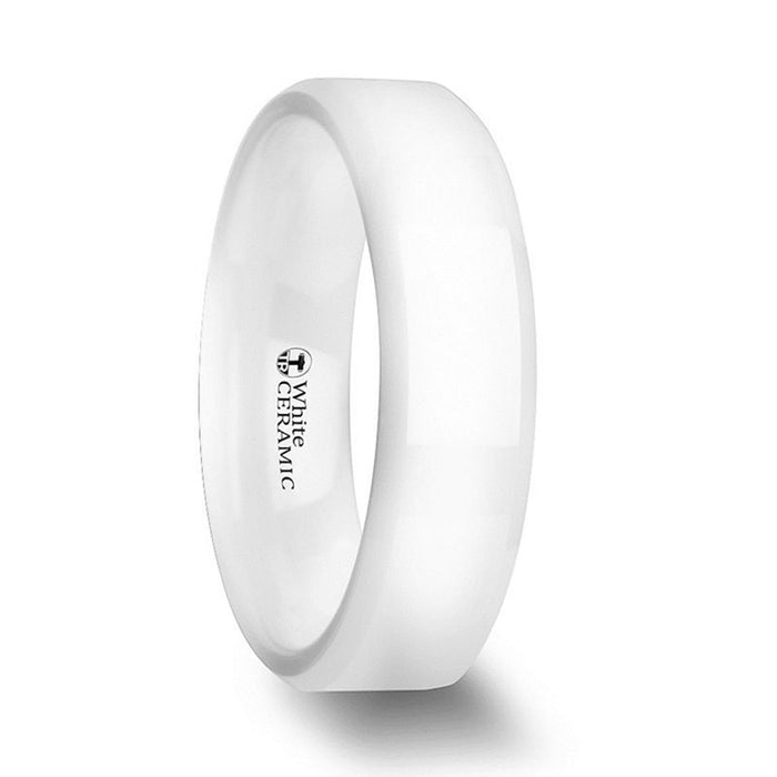GLACIER White Ceramic men's wedding band, image 1