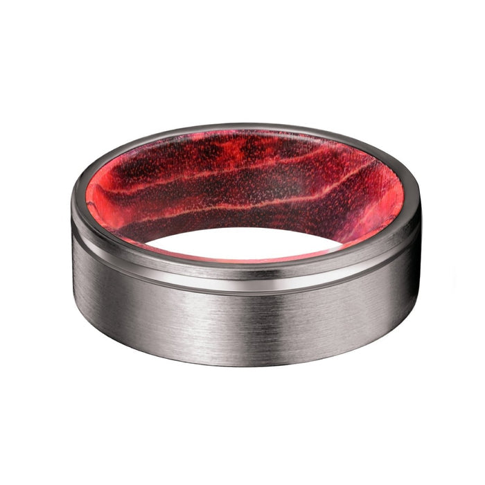 GLEASON — angled view — men's tungsten carbide wedding ring | Aydins Jewelry
