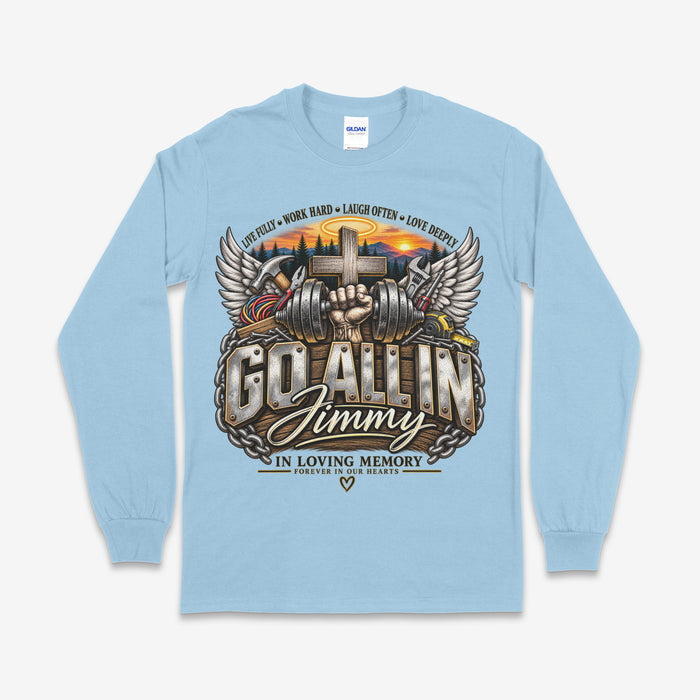 S / Gildan Long Sleeves- Light Blue
